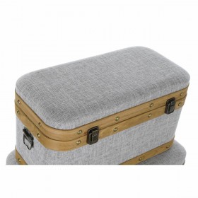 Set di Bauli DKD Home Decor 60 x 36 x 34 cm Naturale Grigio Legno
