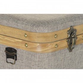 Set di Scatole Decorative DKD Home Decor Beige Naturale Legno Metallo 30 x 40 cm 40,5 x 40,5 x 41,5 cm (3 pcs)