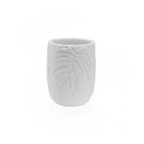 Portaspazzolini da Denti Versa Palm Bianco Resina 7 x 9 x 7 cm