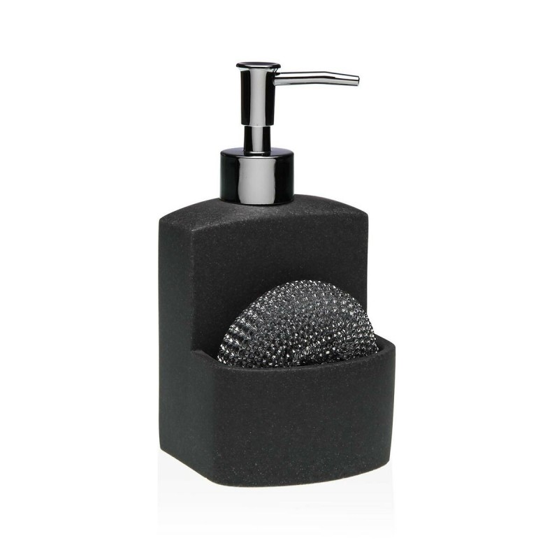 Dispenser di Sapone Versa Nero Resina Ceramica Minimalista