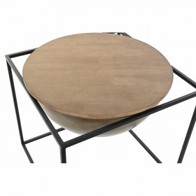 Tavolo aggiuntivo DKD Home Decor Marrone Nero Legno Metallo 64 x 64 x 62,5 cm