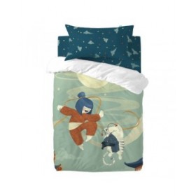 Set di copripiumino HappyFriday Mr Fox The warrior Multicolore Culla Neonato 2 Pezzi