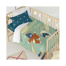 Set di copripiumino HappyFriday Mr Fox The warrior Multicolore Culla Neonato 2 Pezzi