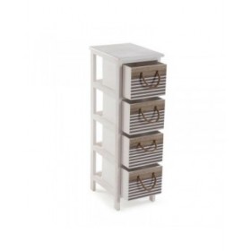 Cassettiera Versa Tabo Tessile Legno di paulownia 32 x 81 x 26 cm