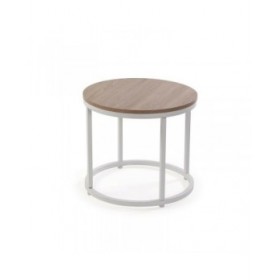 Set di 2 tavoli Versa Aurea Bianco 48 x 48 x 42 cm 80 x 80 x 48 cm