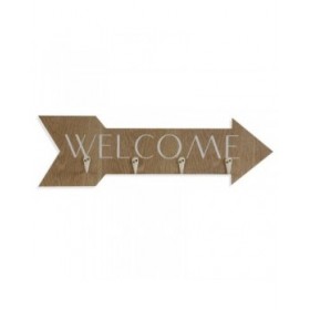 Appendiabiti da parete Versa Welcome Legno MDF 4 x 14,5 x 48 cm