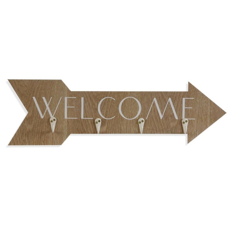Appendiabiti da parete Versa Welcome Legno MDF 4 x 14,5 x 48 cm