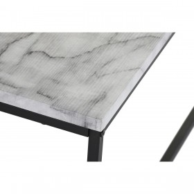 Tavolino da Caffè DKD Home Decor Bianco Nero Metallo Legno MDF 80 x 80 x 34 cm