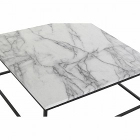 Tavolino da Caffè DKD Home Decor Bianco Nero Metallo Legno MDF 80 x 80 x 34 cm