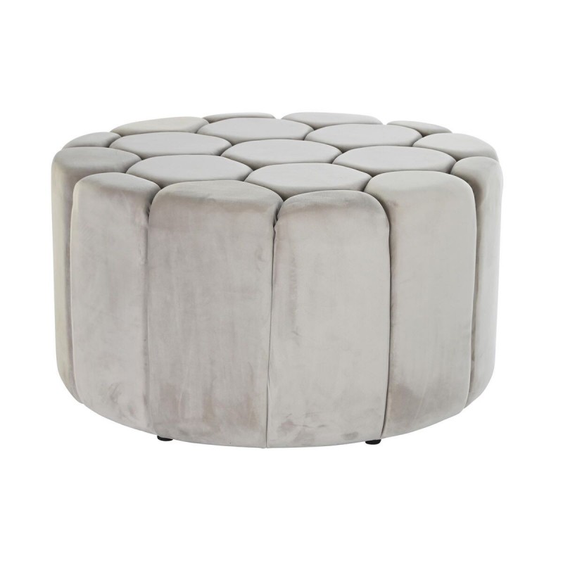 Poggiapiedi DKD Home Decor Beige Poliestere Legno MDF (86 x 86 x 48 cm)