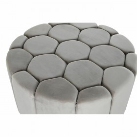 Poggiapiedi DKD Home Decor Beige Poliestere Legno MDF (86 x 86 x 48 cm)