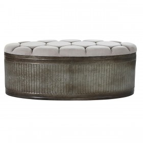 Panca DKD Home Decor   Beige Metallo Poliestere Marrone scuro (121 x 44 x 47,5 cm)