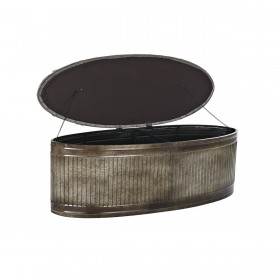 Panca DKD Home Decor Grigio Metallo 117 x 42 x 47 cm