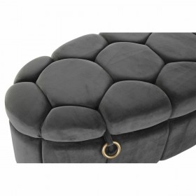 Panca DKD Home Decor   Grigio Metallo Poliestere (125 x 56 x 53 cm)