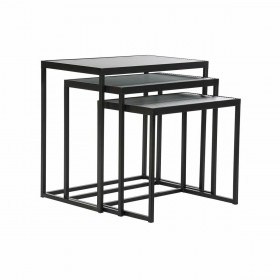 Set di 3 Tavolini DKD Home Decor Nero 58 x 36,5 x 53,5 cm