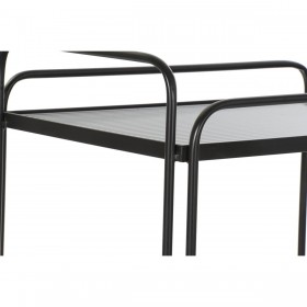 Carrello da Portata DKD Home Decor Nero Metallo Cristallo 60,5 x 40,5 x 75,5 cm