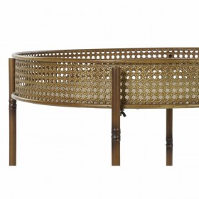 Tavolo aggiuntivo DKD Home Decor 59 x 59 x 50 cm Naturale Metallo