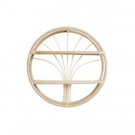 Scaffale DKD Home Decor Da muro Naturale Rattan 2 Mensole (60 x 14 x 60 cm)