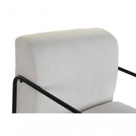 Poltrona DKD Home Decor Nero Poliestere Bianco Ferro (64 x 74 x 79 cm)