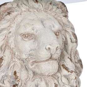 Tavolo aggiuntivo DKD Home Decor Leone 52 x 44 x 72 cm Cristallo Grigio Metallo Bianco Magnesio