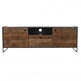 Mobile TV DKD Home Decor 144,5 x 40 x 51 cm Nero Arancio Legno Riciclato Pino