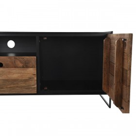 Mobile TV DKD Home Decor 144,5 x 40 x 51 cm Nero Arancio Legno Riciclato Pino