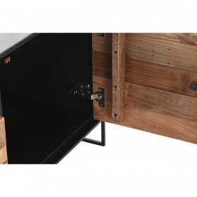 Mobile TV DKD Home Decor 144,5 x 40 x 51 cm Nero Arancio Legno Riciclato Pino