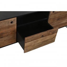 Mobile TV DKD Home Decor 144,5 x 40 x 51 cm Nero Arancio Legno Riciclato Pino
