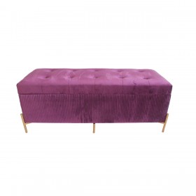 Banca Piedi Letto DKD Home Decor Dorato Porpora Legno MDF 115 x 43 x 46 cm