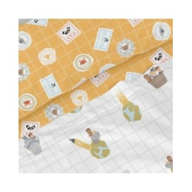 Set di Lenzuola HappyFriday Mr Fox World Trip Multicolore Singolo 2 Pezzi