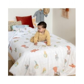 Set di copripiumino HappyFriday Mr Fox World trip Multicolore Singolo 2 Pezzi