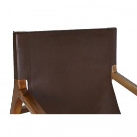 Poltrona DKD Home Decor Naturale Marrone scuro Teca 66 x 73 x 77 cm