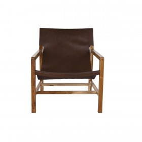 Poltrona DKD Home Decor Naturale Marrone scuro Teca 66 x 73 x 77 cm