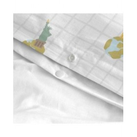 Set di copripiumino HappyFriday Mr Fox World trip Multicolore Singolo 2 Pezzi