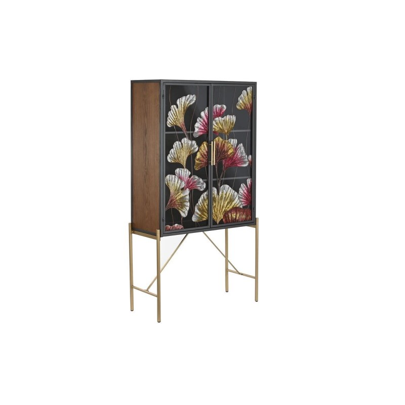 Credenza DKD Home Decor 85 x 35 x 155 cm Cristallo Nero Rosa Dorato Metallo Giallo