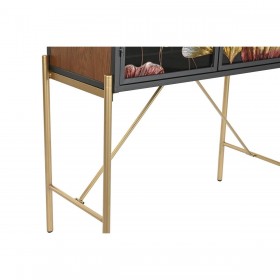 Credenza DKD Home Decor 85 x 35 x 155 cm Cristallo Nero Rosa Dorato Metallo Giallo