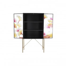 Credenza DKD Home Decor 85 x 35 x 155 cm Cristallo Nero Rosa Dorato Metallo Giallo