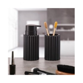 Dispenser di Sapone Versa Nero Ceramica Bambù