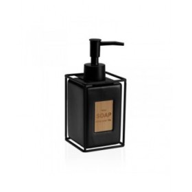 Dispenser di Sapone Versa Nero Ceramica Plastica 6 x 8 x 16 cm