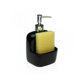 Dispenser di Sapone Versa Nero Ceramica 9,4 x 17,8 x 10,5 cm