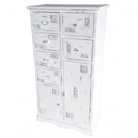 Cassettiera DKD Home Decor Legno Bianco Consumato (69 x 38 x 130 cm)