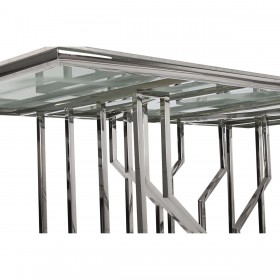Tavolo da Pranzo DKD Home Decor Argentato Cristallo Acciaio (180 x 90 x 75 cm)