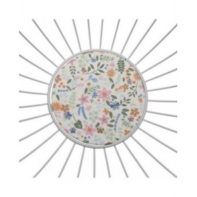 Cestino Multiuso Versa Bianco Metallo Acciaio Legno MDF 28 x 11 x 28 cm