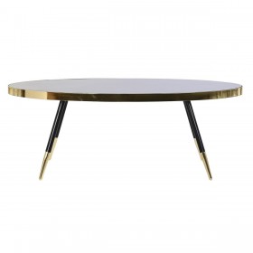 Tavolino da Caffè DKD Home Decor Nero Dorato Cristallo Acciaio 110 x 50 x 41,5 cm