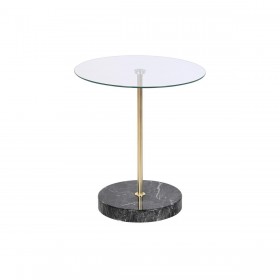 Tavolo aggiuntivo DKD Home Decor Nero Trasparente Dorato Cristallo Acciaio 45 x 45 x 50 cm