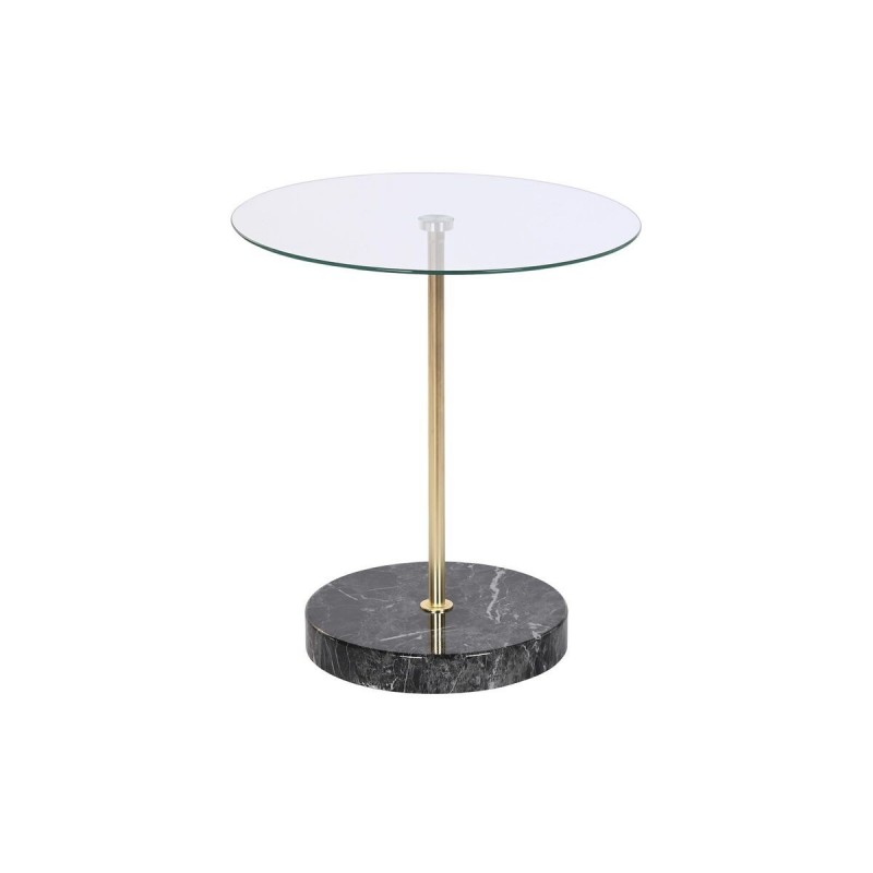 Tavolo aggiuntivo DKD Home Decor Nero Trasparente Dorato Cristallo Acciaio 45 x 45 x 50 cm