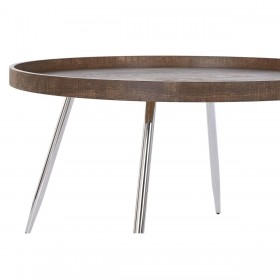 Tavolino da Caffè DKD Home Decor Marrone Argentato Metallo Acciaio Legno MDF 30 x 40 cm 78 x 78 x 41,5 cm