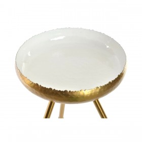 Tavolo aggiuntivo DKD Home Decor Dorato Alluminio Bianco Laccato (43 x 43 x 61 cm)