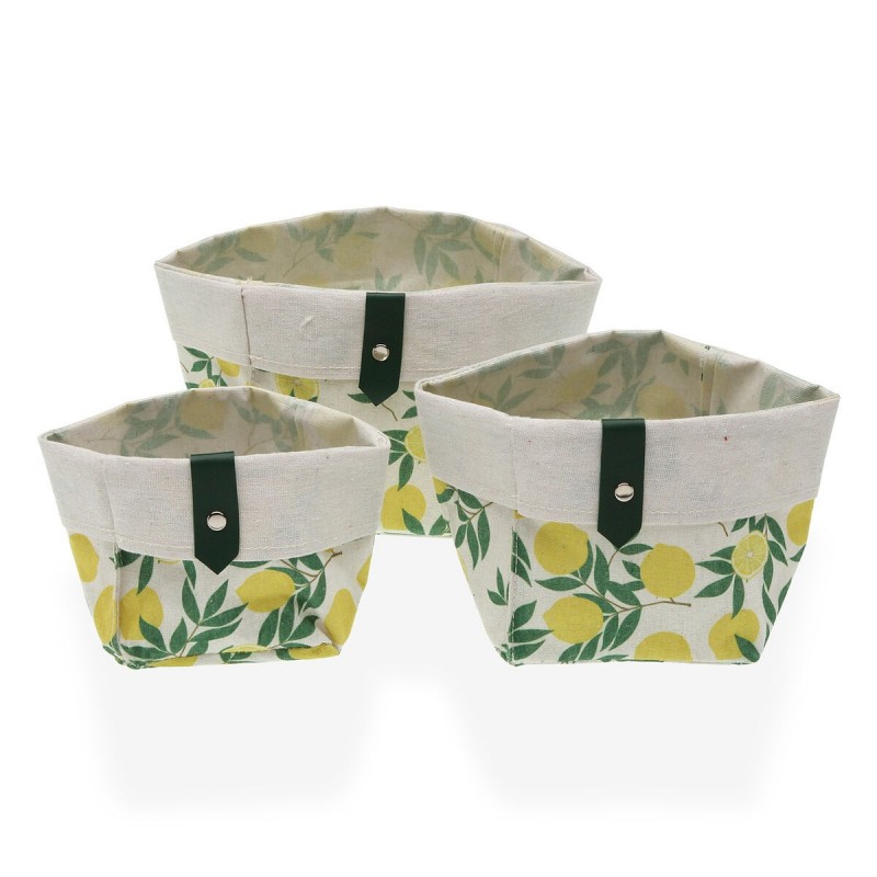 Set di Cestini Versa 14 x 14 x 14 cm Limone