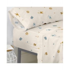 Lenzuolo con angoli HappyFriday Beige Multicolore 90 x 200 x 32 cm animali